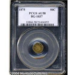 1875 50C Indian Round 50 Cents, BG-1037, R.4,