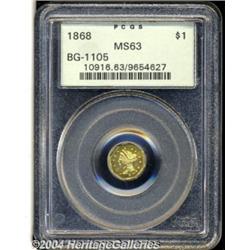 1868 $1 Liberty Octagonal 1 Dollar, BG-1105,