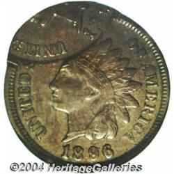 1896 1C Indian Cent--Double Struck, 2nd Strike