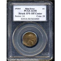 1918-S 1C Lincoln Cent--Struck 15% Off