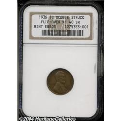 1936 1C Lincoln Cent--Flip Over Double