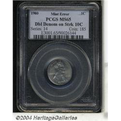 1980 1C Lincoln Cent--Double Denomination on