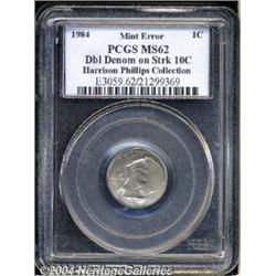 1984 1C Lincoln Cent--Double Denomination on