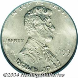 1999 Lincoln Cent 1C--Double Denomination on