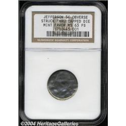 Undated 5C Jefferson Nickel--Struck Through,