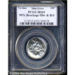 Undated 10C Clad Roosevelt Dime--90% Brockage