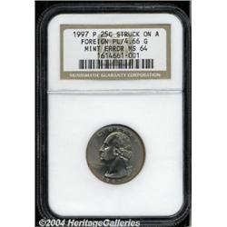 1997-P 25C Washington Quarter--Struck on a