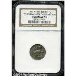 1837 1C Feuchtwanger Cent AU53 NGC. HT-268,