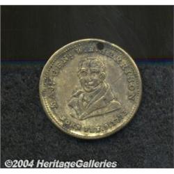 William Henry Harrison Token XF40 Holed.