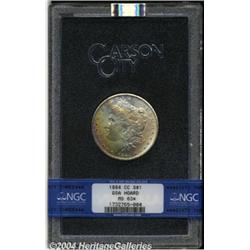 1884-CC S$1 MS63 S NGC. Lovely ruby-red, gold,