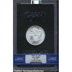 1885-CC S$1 MS64 NGC. A lightly toned Choice