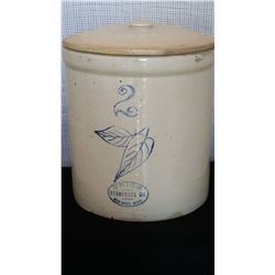 RW Birch leaf 2 gal. crock with lid