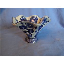 Flow blue compote, 7"