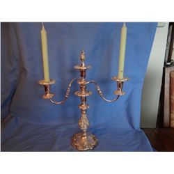 Candle snuffer & Eales repro 1779 candleabra, silver plated