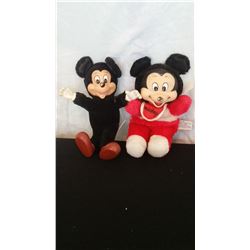 2 Vintage Mickey Mouse, 6" t & 10" t
