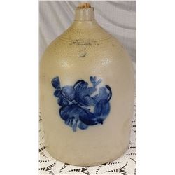 N. A. White & Son, Utica NY crock jug #5. 12" W and 19" tall