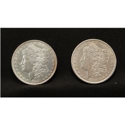 2 -1880 P Morgan dollars, both fine