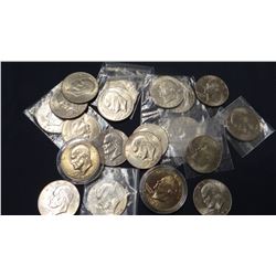 21 Ike dollars, asstd dates, no silver