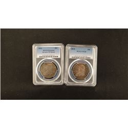1818 Capped Bust half dollar, PCGS VF 20 and 1831 Capped Bust half dollar, PCGS Genuine VF details, 