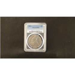 1871 Seated Liberty silver dollar, PCGS VF20