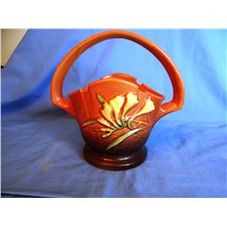 Roseville Freesia brown basket, 391-8"