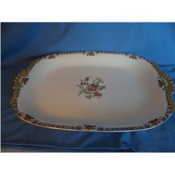 Limoges platter, gold trim, 17" l