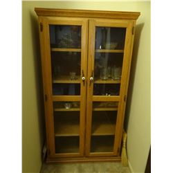 Curio/china cabinet, 60" h x 32" w x 13"d