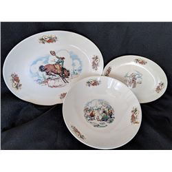 1950's Home Laughlin Rhythm Western platters and bowl