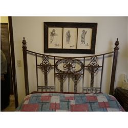 Wrought iron queen size bed w/mattresses