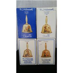 4 Hummel Goebel bells, 6 ½" tall. 1st- 4th edition, 1978, 1979, 1980 and 1981 and 4 Pickard Christma