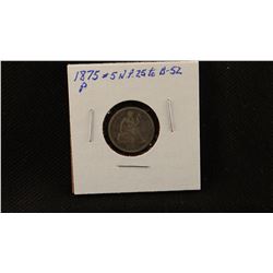 2 - 1875 Seated Liberty dimes, United States of America on obverse
