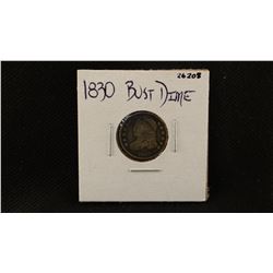3 coins: 1830 & 1836 Capped Bust dimes, 1834 half dime, all fine