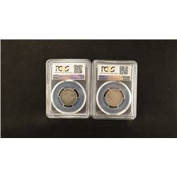 2 coins: 1831 Liberty Cap quarter, PCGS VF details, cleaned; 1857 P Seated Liberty quarter, PCGS Fin