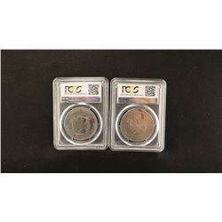 2 - 1877 S trade dollars, PCGS both scratched