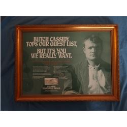 Butch Cassidy, Territorial Prison print, framed