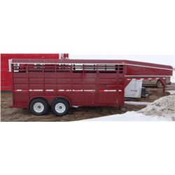 1998 Circle D stock trailer, 16 ft, gooseneck