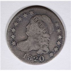 1820 CAPPED BUST DIME, FINE
