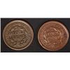 Image 2 : 2 LARGE CENTS: 1850 XF & 1851 VF+