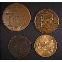 LOT OF 4-TOKENS/MEDALS