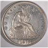 Image 1 : 1875 SEATED HALF DOLLAR, AU/UNC NICE!