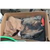 Image 1 : BOX OF WORK PANTS DICKIES OVERALLS AND WORK BOOTS SIZE 12