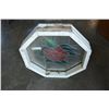 Image 2 : VINTAGE LEADED GLASS ROSE WINDOW