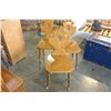 Image 2 : THREE WOOD CHAIRS ON CASTORS