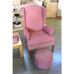 WINGBACK CHAIR AND FOOTSTOOL