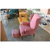 Image 2 : WINGBACK CHAIR AND FOOTSTOOL