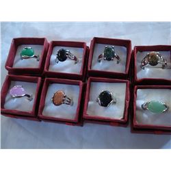 8 GEMSTONE RINGS