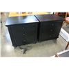 Image 2 : TWO ASPENHOME THREE DRAWER BLACK NIGHTSTANDS WITH POWER BAR IN DRAWER