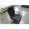 Image 2 : BLACK LEATHER GAS LIFT ROLLING OFFICE CHAIR