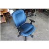 Image 1 : BLUE FABRIC GAS LIFT ROLLING OFFICE CHAIR