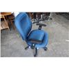 Image 2 : BLUE FABRIC GAS LIFT ROLLING OFFICE CHAIR